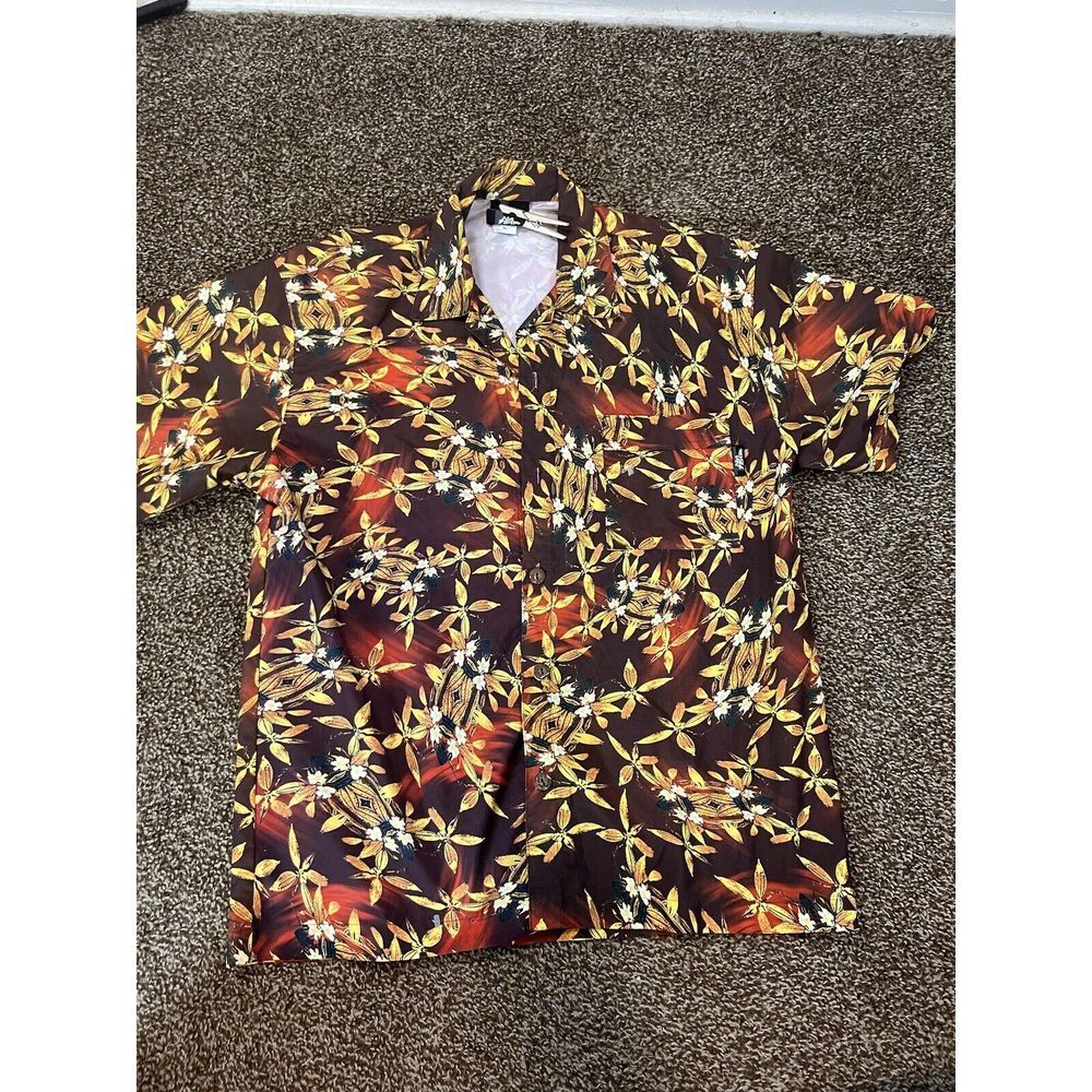 Vintage No Fear Men Size Small Floral Shirt Short Sleeve Casual Button Up‎